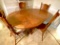 Large Oak Dining Table with Ball & Claw Feet with 4 Carved Back Chairs