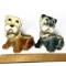 Pair of Adorable Vintage Pottery Dog Planters