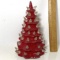 Hand Painted Red Ceramic Christmas Tree