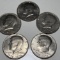 Lot of 5 - 1972-1976 Kennedy Half Dollars