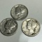Lot of 3 Silver Mercury Dimes