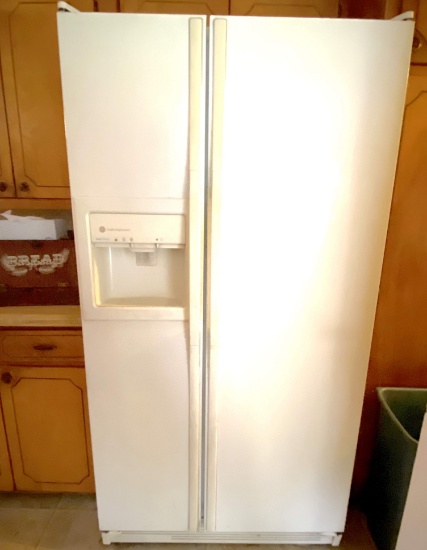 General Electric Profile Performance Refrigerator with Ice Maker & Water Dispenser on Door - Works!