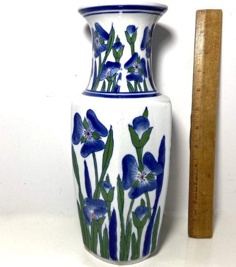 Porcelain Oriental Vase with Floral Design