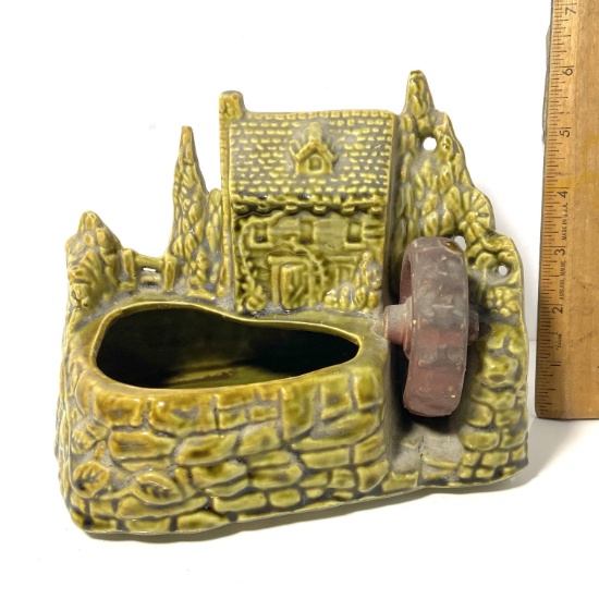 Vintage Signed Shawnee Gristmill Planter