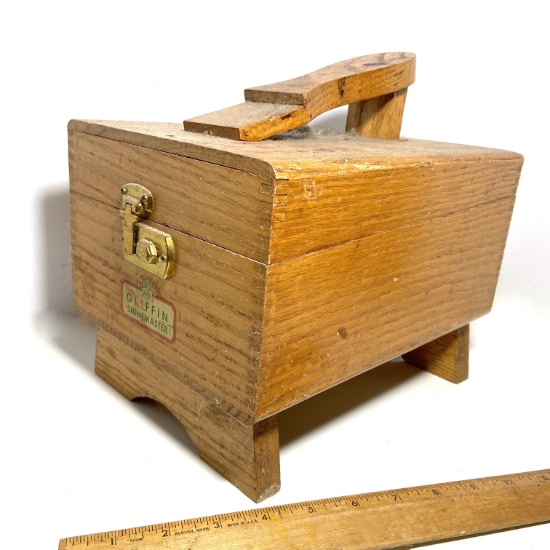 Vintage Wooden Griffin Shinemaster Shoeshine Box