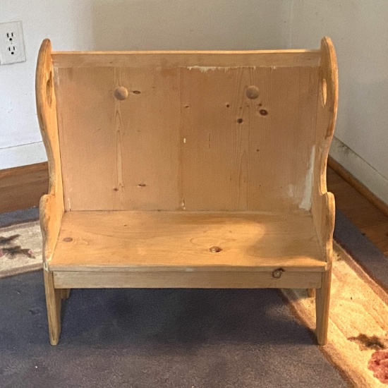 Small Wooden Doll Bench