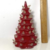 Hand Painted Red Ceramic Christmas Tree