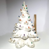 Vintage White Ceramic Christmas Tree with Lights