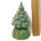 Small Ceramic Christmas Tree with Base & Some Lights