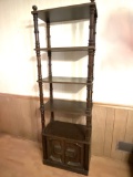 Vintage Wooden Shelf with Lower Cabinet