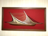 Vintage Sailboat Wire Art Wall Hanging