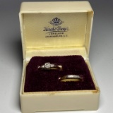 Vintage 14K Gold Diamond Engagement Ring & 14K Gold Diamond Wedding Band