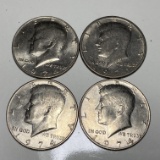 Lot of 4 - 1971 & 1974 Kennedy Half Dollars