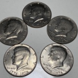 Lot of 5 - 1972-1976 Kennedy Half Dollars