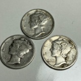 Lot of 3 Silver Mercury Dimes