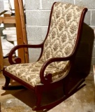 Antique Wooden Tall Back Rocking Chair