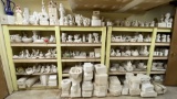 Wall FULL of Misc Unpainted Ceramics & Misc Ceramic Molds