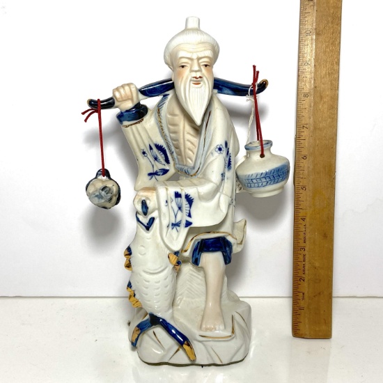 Vintage Porcelain Oriental Man Figurine