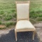 Ivory Tall Back Accent Chair with Upholstered Seat & Back
