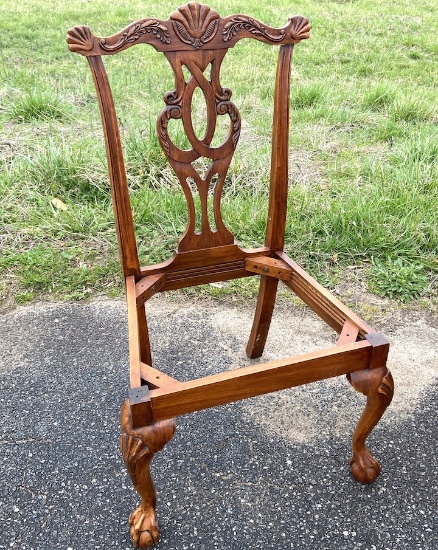 Beautiful Carved Ball & Claw Wooden Dining Chair