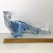 1940's Paden City Blue Tinted Glass Peacock Statue