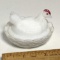 Miniature Milk Glass Hen on a Nest