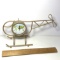 Brass Tone Helicopter Table Top Clock