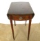 Small Vintage Single Drawer Drop Leaf Oval Accent Table