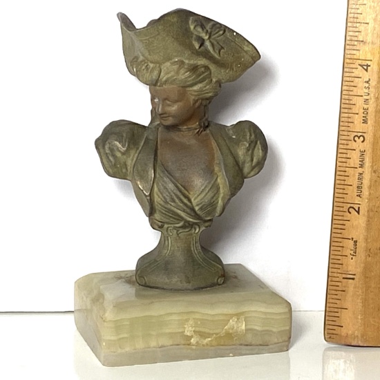 Vintage French Woman Bust on Marble Base