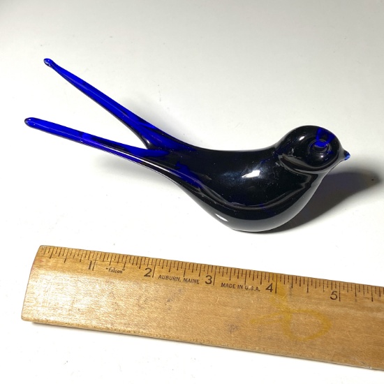 Cobalt Glass Bluebird Figurine