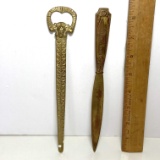 Pair of Vintage Letter Openers - One Advertisement “Home-Crest Floor Coverings