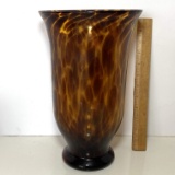 Large Glass Tortoise Shell Design Vase