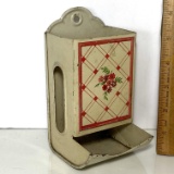 Vintage Tin Matchbox Holder Wall Hanging