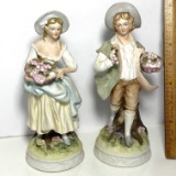 Pair of Hand Painted Lefton China Victorian Figurines