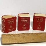 Set of 3 Miniature 1959 Langenscheidt’s Lilliput Dictionary English-Dutch