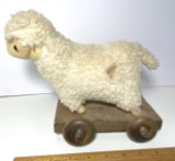 Plush Sheep on Rolling Cart