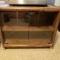 Vintage Wood Glass Front TV Cabinet