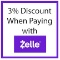 3% Discount When Paying By Zelle or Bank Transfer ONLY