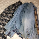 Vintage Men’s Quilted Flannel and Jean Work Shirts Lot of 3