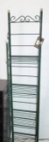 Tall Green Wire Rack with Brass Accent