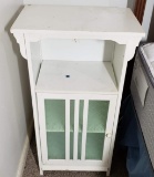 White End Table with Lower Cabinet