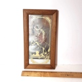 Vintage Unicorn Mirror with Wooden Frame
