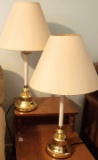 Set of 2 Brass Candlestick Lamps