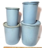 Vintage Blue Tupperware Canister Set