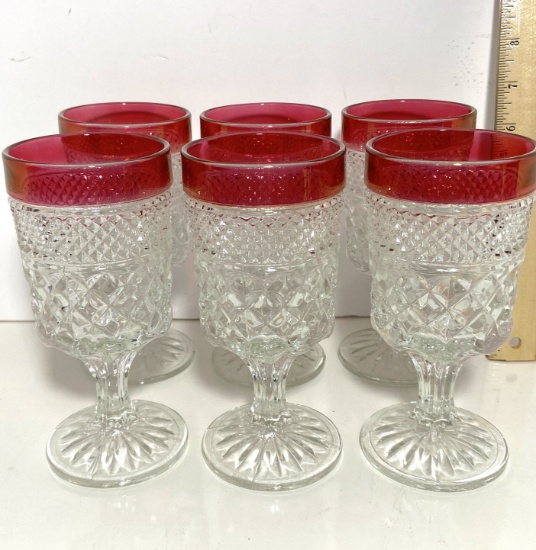 Set of 6 Vintage Kings Crown Drinking Glasses