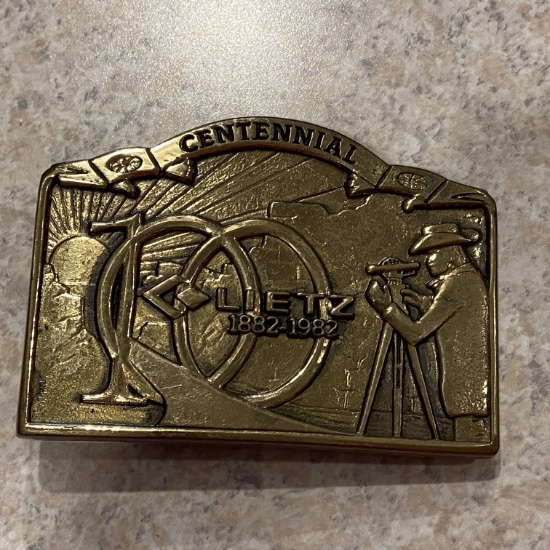 Brass Centennial Litzy 1882-1982 Belt Buckle