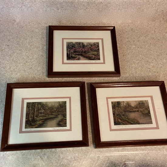 Set of 3 Sherry Masters Signed Prints in Frames