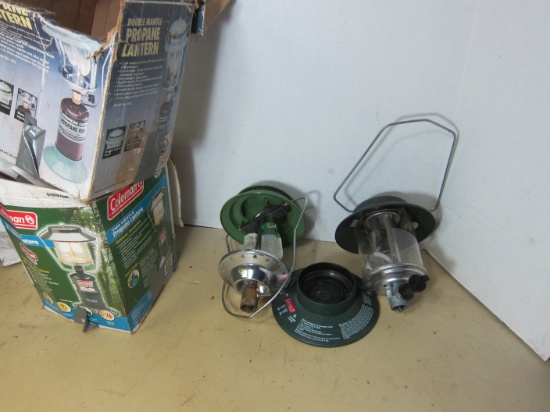 2 Coleman Propane L.P. Gas Camp Lanterns