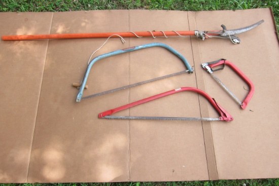 Pole Tree Pruner & 3 Pruning Bow Saws