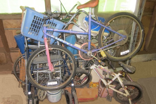 Lot of Misc Wheel Chairs & Bicyles For Parts or Repair
